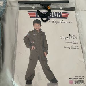 Boys Top Gun Flight Suit - Size S - Army Green - Like New